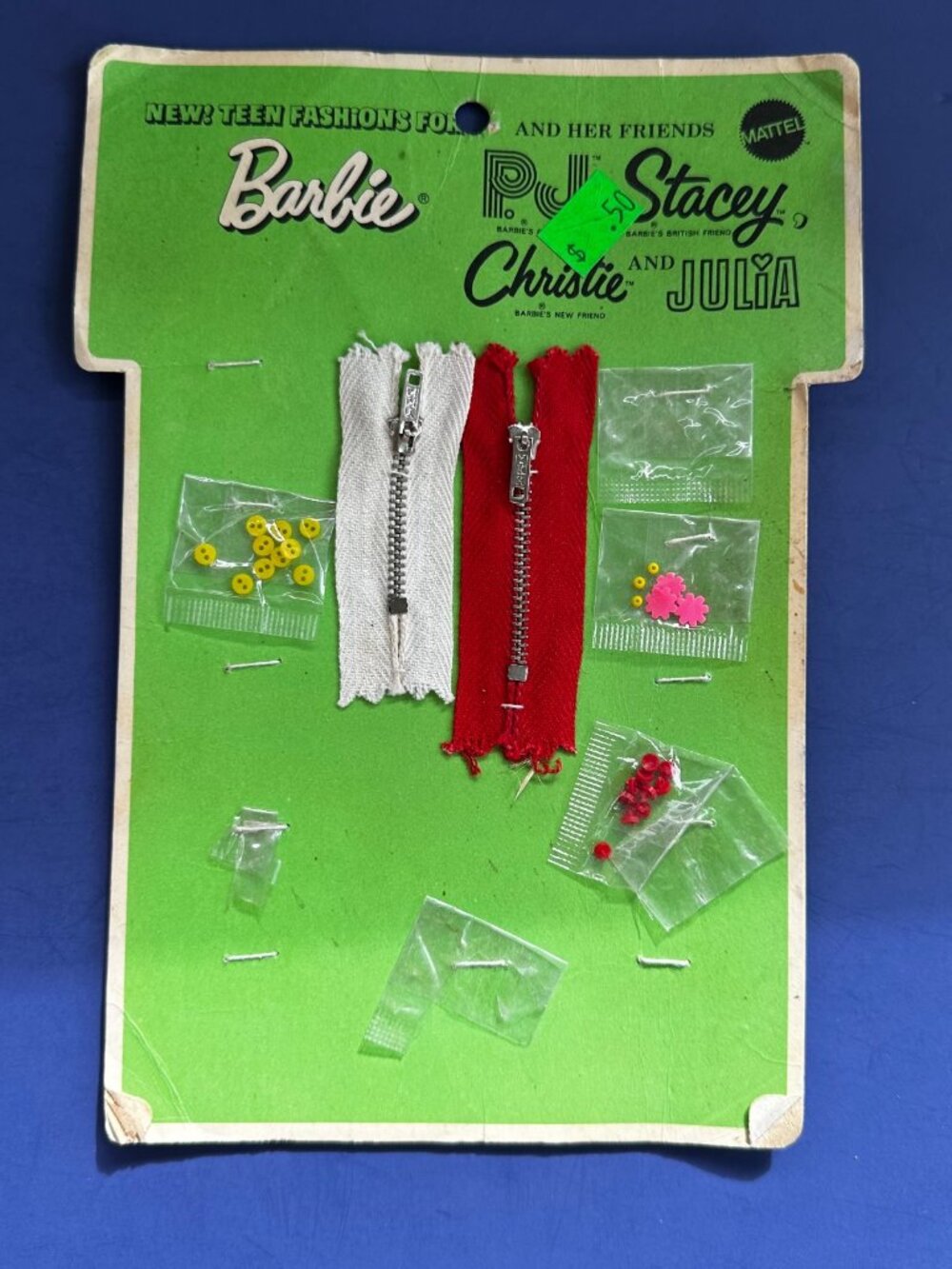Mattel Teen Fashions Barbie Sew In Notions Card Incomplete Used